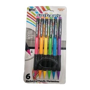 Inc Soft Scripts Mechanical Pencils .7 MM HB 2 Refillable Comfort Grip 13554 New